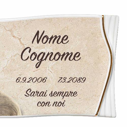 Fotoceramica Pergamena Anima con filo oro