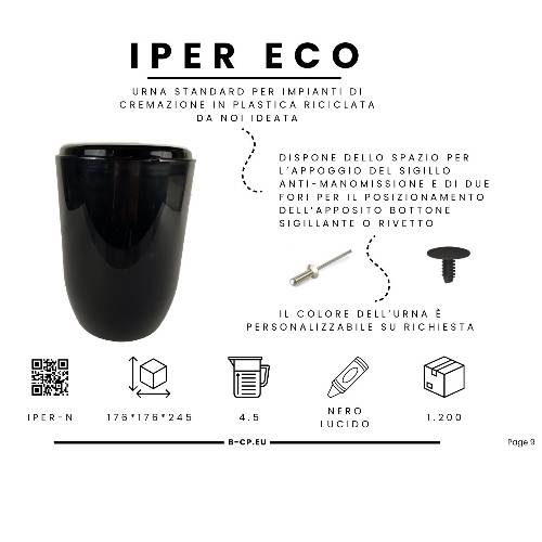 URNA IN PLASTICA RICICLATA