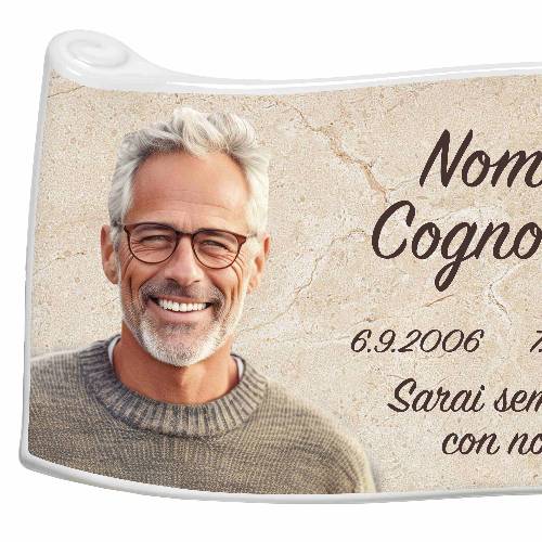 Fotoceramica Pergamena Anima con filo oro