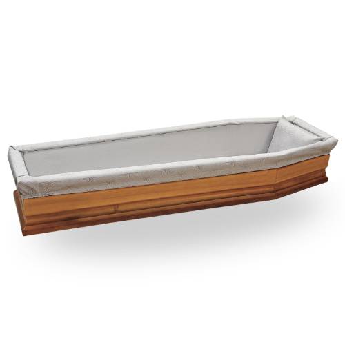 Grey Perla coffin padding with Jacquard