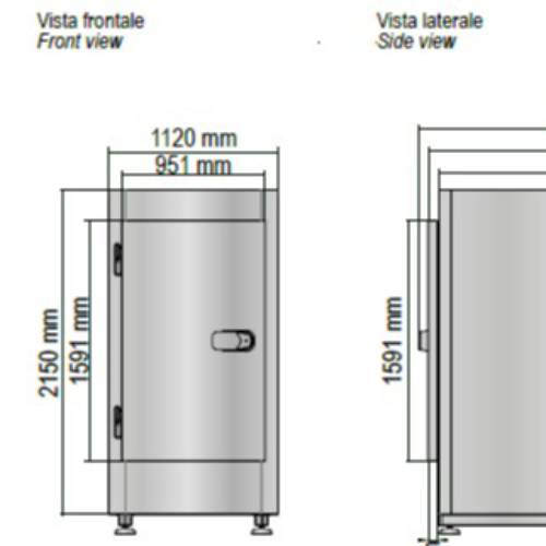 CELLA MORTUARIA REFRIGERATA 2 o 3 POSTI E NR. 1 PORTA INTERA