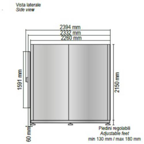 CELLA MORTUARIA REFRIGERATA 2 o 3 POSTI E NR. 1 PORTA INTERA