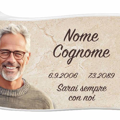 Fotoceramica Pergamena Anima con filo oro