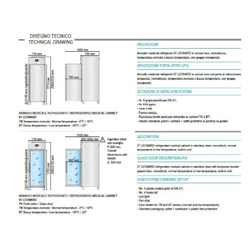 ARMADIO MEDICALE REFRIGERATO "07 LEONARD"