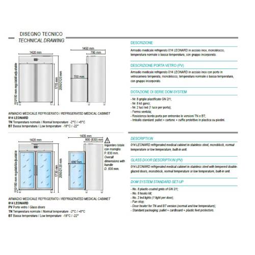 ARMADIO MEDICALE REFRIGERATO "014 LEONARD"