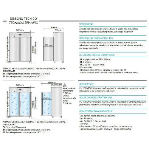 ARMADIO MEDICALE REFRIGERATO "012 LEONARD"