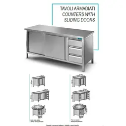 TAVOLI ARMADIATI CON CASSETTI