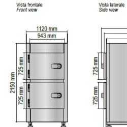CELLA MORTUARIA REFRIGERATA 2 POSTI E NR. 2 SPORTELLI