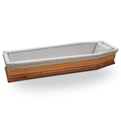 Grey Perla coffin padding with Jacquard