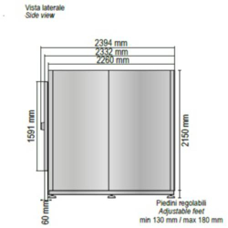 CELLA MORTUARIA REFRIGERATA 2 o 3 POSTI E NR. 1 PORTA INTERA