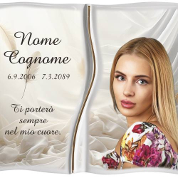 Fotoporcellana Libro Anima con filo oro