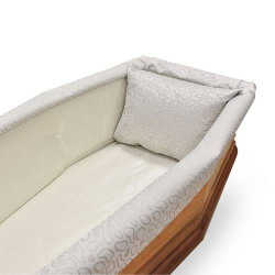 Imbottitura quarzo avorio con balza jacquard