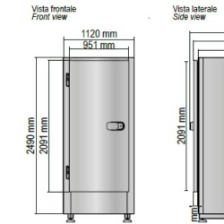 CELLA MORTUARIA REFRIGERATA 3 o 4 POSTI E NR. 1 PORTA INTERA